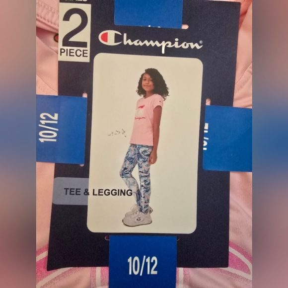 Champion Girls' Pink Tee & Legging Set 10/12 - Picture 2 of 5